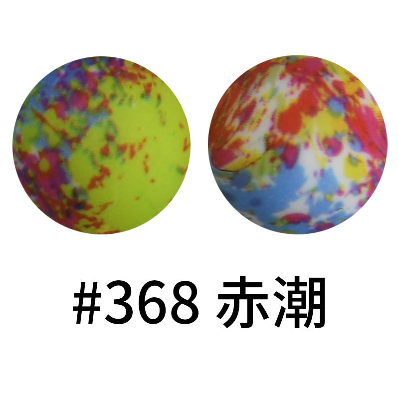 Wholesale 50pcs 16mm Print Silicone Beads Colorful Silicone Water Transfer Beads